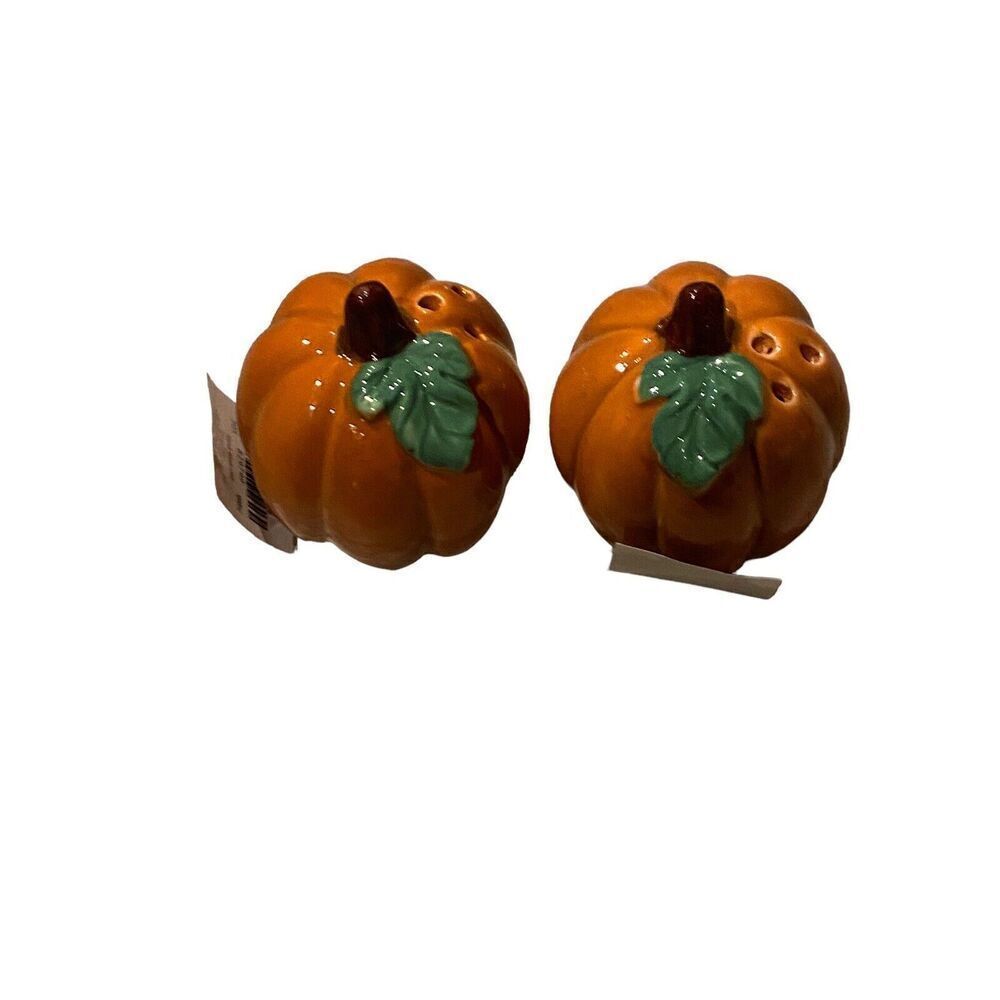 Vintage Ceramic Pumpkin Salt And Pepper Shaker Set